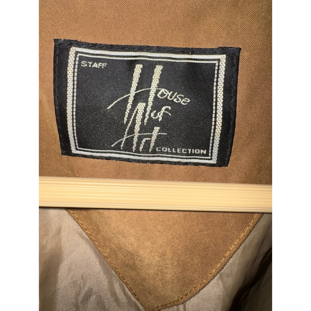 Vintage Y2K House of Art Collection Tan Faux Suede‎ Belted Trench Jacket - Picture 5 of 10